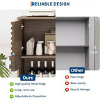 Couleur noire/noyer/bois – Meuble de rangement cannelé avec portes coulissantes, 3 étagères réglables, hauteur 109 cm