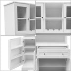 Armoire de rangement blanche avec portes et tiroir, 5 portes