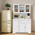 Armoire de rangement blanche avec portes et tiroir, 5 portes