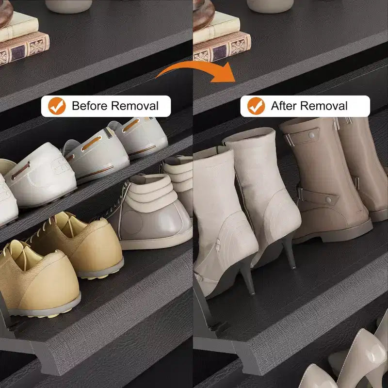 Meuble à chaussures à abattant horizontal noir/gris – 24 paires