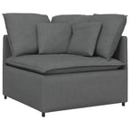 Canapé modulable en tissu gris foncé, 3 places