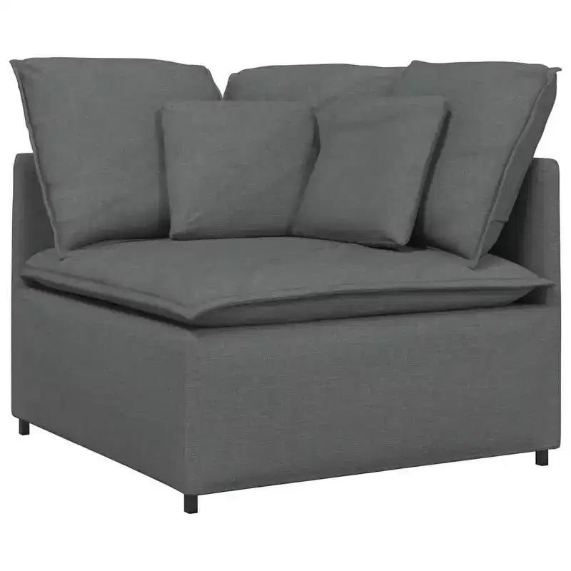 Canapé modulable en tissu gris foncé, 3 places