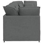 Canapé modulable en tissu gris foncé, 3 places