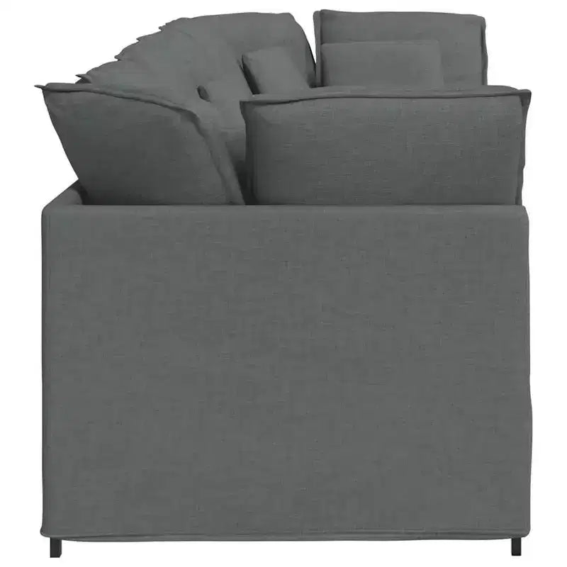 Canapé modulable en tissu gris foncé, 3 places