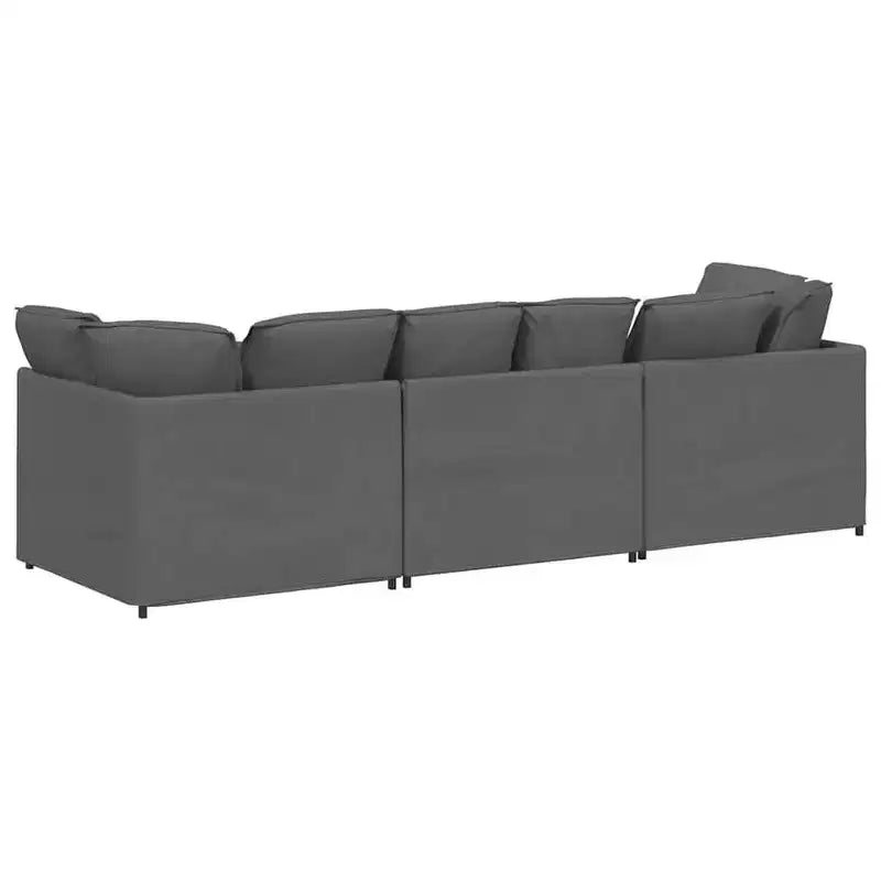Canapé modulable en tissu gris foncé, 3 places