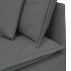 Canapé modulable en tissu gris foncé, 3 places