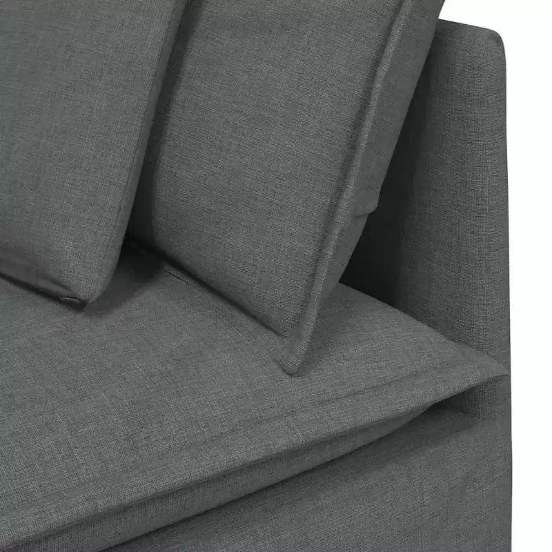 Canapé modulable en tissu gris foncé, 3 places
