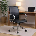 Chaise de bureau pivotante noire et argentée, 1 place, accoudoirs fixes, roulettes
