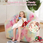 Fauteuil poire en fausse fourrure rose, une place