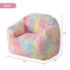 Fauteuil poire en fausse fourrure rose, une place