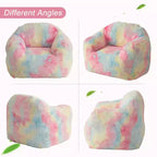 Fauteuil poire en fausse fourrure rose, une place