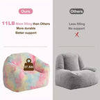 Fauteuil poire en fausse fourrure rose, une place