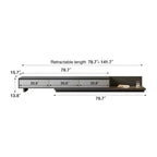 Meuble TV extensible gris avec 3 tiroirs, 199,9 à 360 cm de large