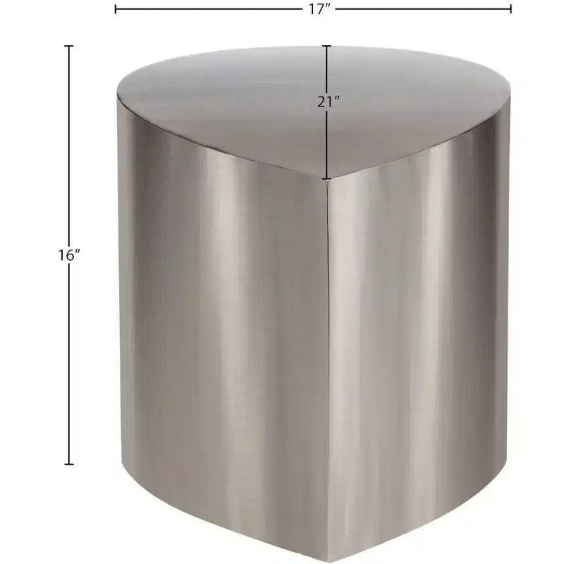 Tables basses gigognes en fer brossé argenté, ensemble de 4 pièces