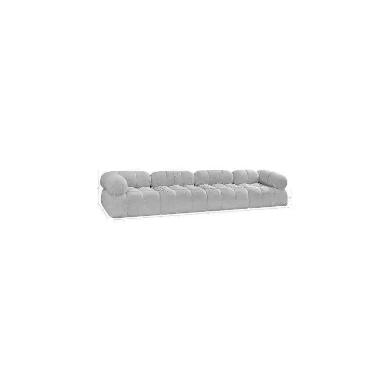 Canapé modulable 1 place en tissu bouclé gris