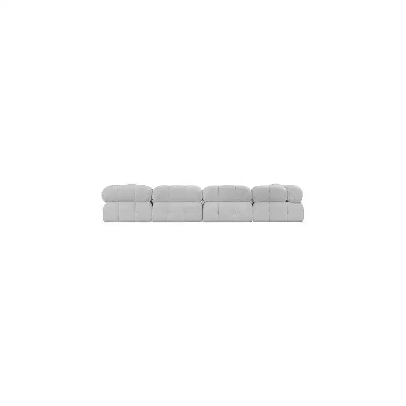 Canapé modulable 1 place en tissu bouclé gris