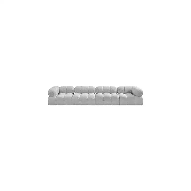Canapé modulable 1 place en tissu bouclé gris