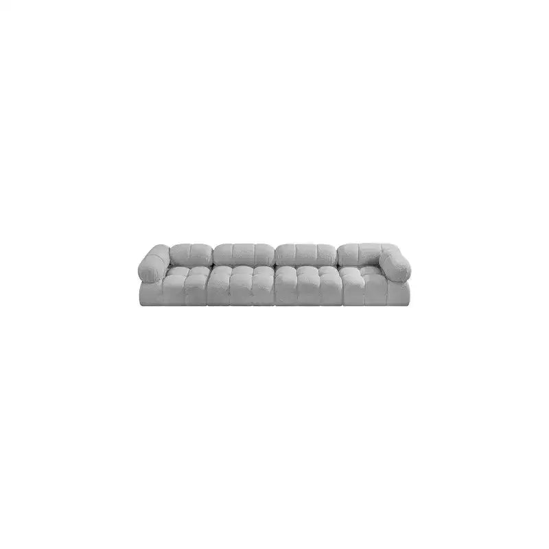 Canapé modulable 1 place en tissu bouclé gris