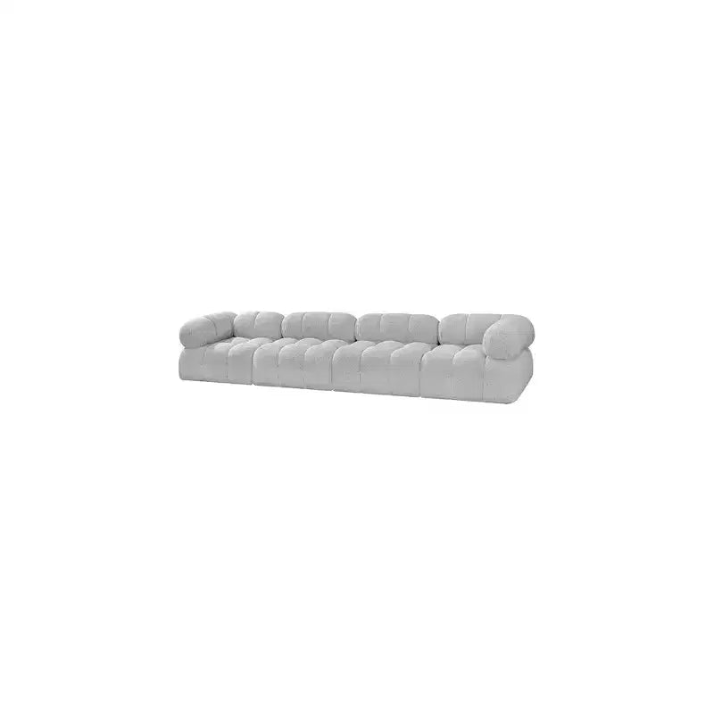 Canapé modulable 1 place en tissu bouclé gris