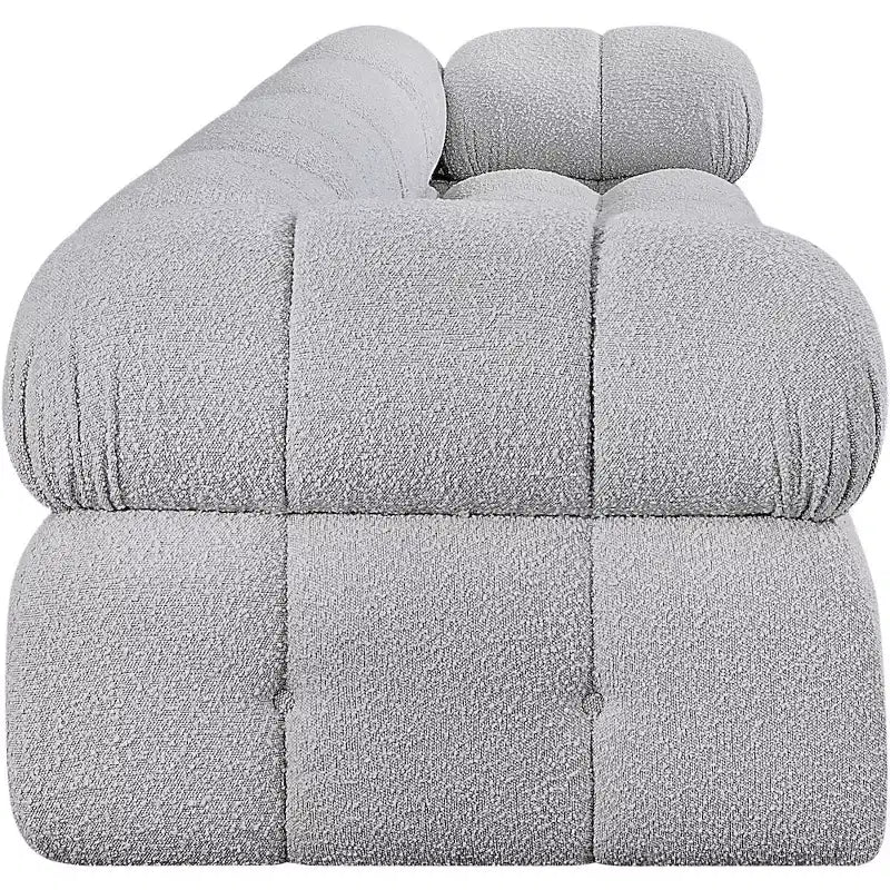 Canapé modulable 1 place en tissu bouclé gris