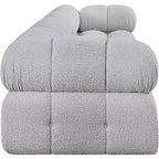 Canapé modulable 1 place en tissu bouclé gris