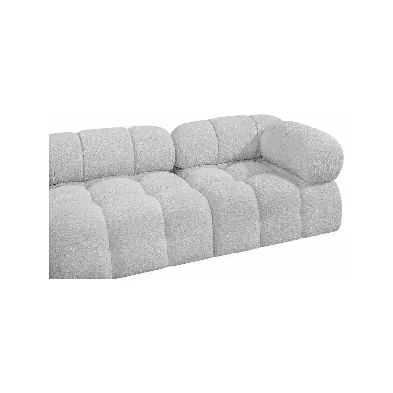 Canapé modulable 1 place en tissu bouclé gris