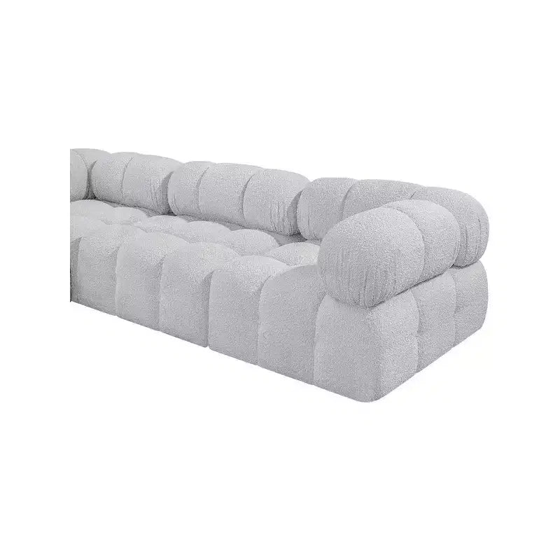 Canapé modulable 1 place en tissu bouclé gris