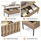 Table basse relevable marron, 109 cm, 1 personne