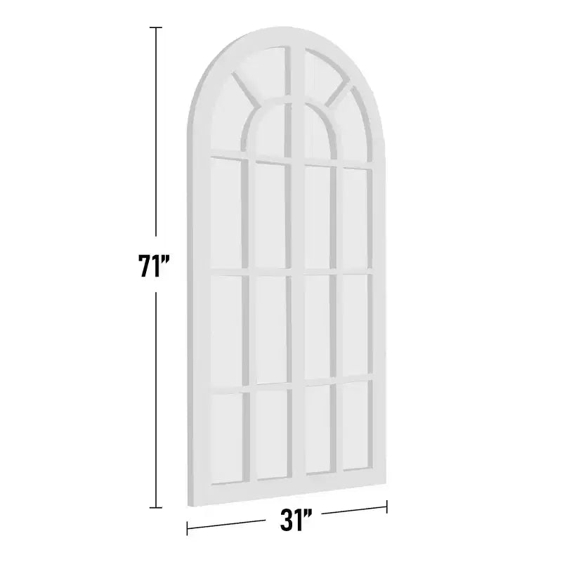 Miroir sur pied arque marron/blanc, cadre quadrillé, à fixer au mur, 180x80cm, 1 personne