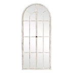 Miroir sur pied arque marron/blanc, cadre quadrillé, à fixer au mur, 180x80cm, 1 personne