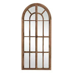 Miroir sur pied arque marron/blanc, cadre quadrillé, à fixer au mur, 180x80cm, 1 personne