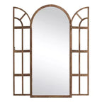 Miroir sur pied arque marron/blanc, cadre quadrillé, à fixer au mur, 180x80cm, 1 personne