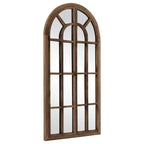 Miroir sur pied arque marron/blanc, cadre quadrillé, à fixer au mur, 180x80cm, 1 personne