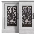 Enfilade large 4 portes, chêne gris poussiéreux découpé au laser