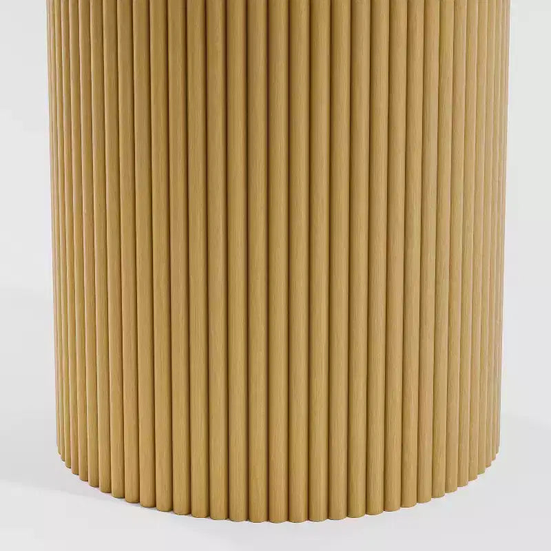 Table à manger ronde en bois massif jaune pour 6-8 personnes