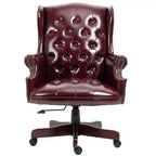Chaise de bureau croisée noire/marron/marron foncé avec accoudoir, similicuir, 1 personne