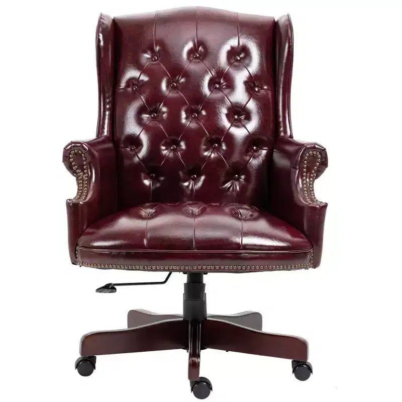 Chaise de bureau croisée noire/marron/marron foncé avec accoudoir, similicuir, 1 personne