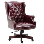 Chaise de bureau croisée noire/marron/marron foncé avec accoudoir, similicuir, 1 personne
