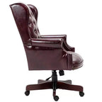 Chaise de bureau croisée noire/marron/marron foncé avec accoudoir, similicuir, 1 personne