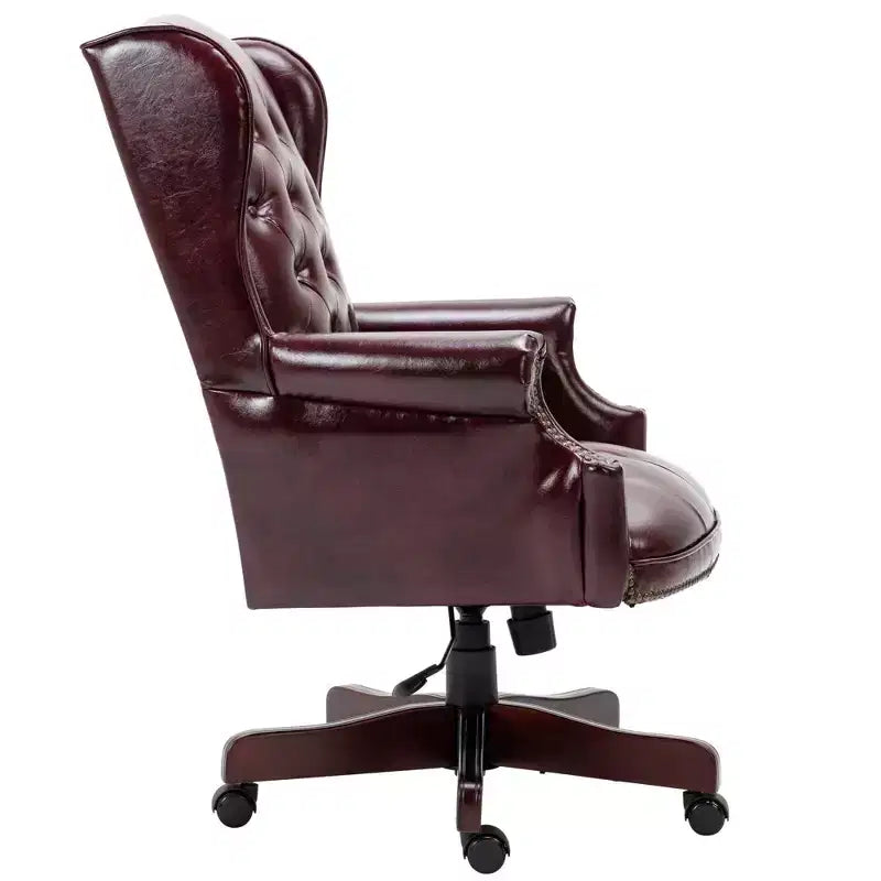 Chaise de bureau croisée noire/marron/marron foncé avec accoudoir, similicuir, 1 personne