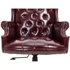 Chaise de bureau croisée noire/marron/marron foncé avec accoudoir, similicuir, 1 personne
