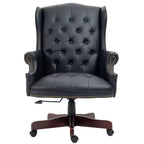Chaise de bureau croisée noire/marron/marron foncé avec accoudoir, similicuir, 1 personne