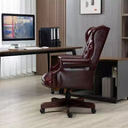 Chaise de bureau croisée noire/marron/marron foncé avec accoudoir, similicuir, 1 personne