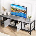 COZONY Modern Farmhouse TV Stand for Living Room with Storage Shelves, Entertainment Center Console Table for Bedroom