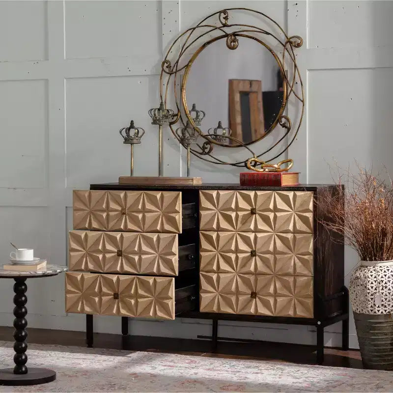 Bahut scandinave moderne en bois naturel et noir