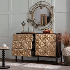 Bahut scandinave moderne en bois naturel et noir