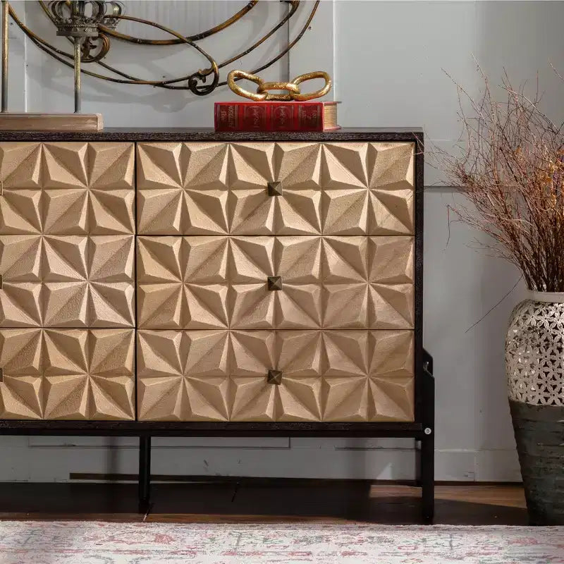 Bahut scandinave moderne en bois naturel et noir