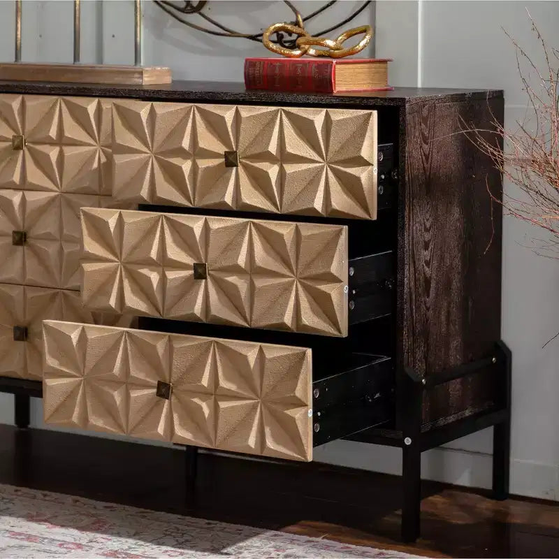 Bahut scandinave moderne en bois naturel et noir