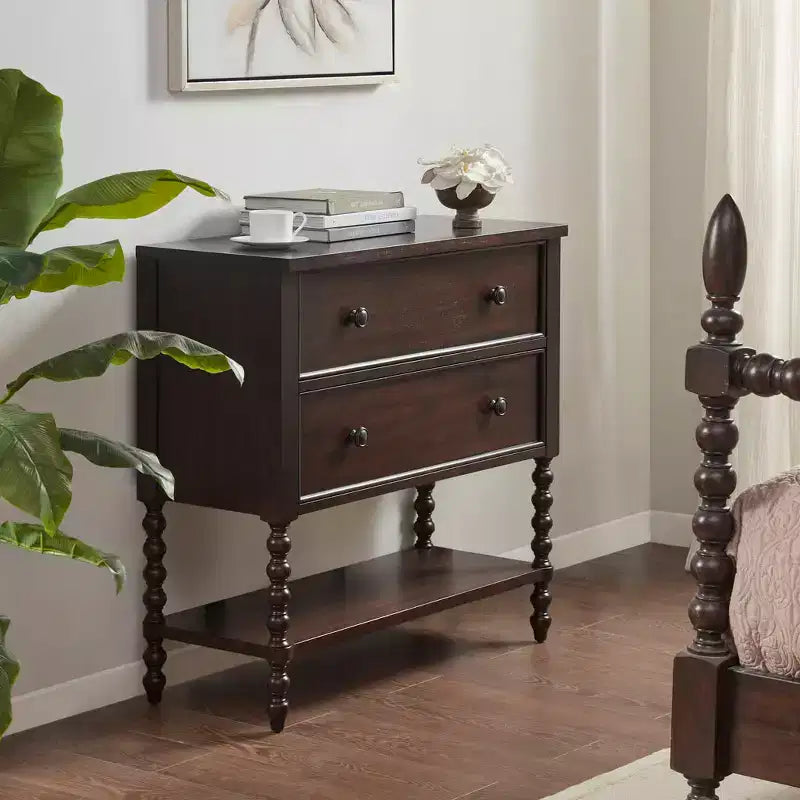 Commode d'appoint 2 tiroirs, brun Maroc, utilisateur unique
