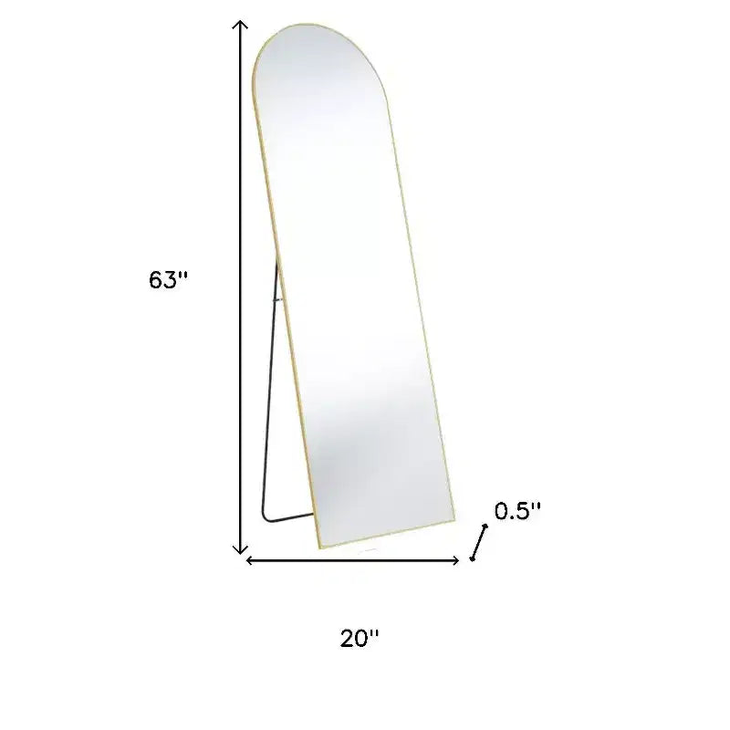 Miroir plein pied arche en métal doré – Autonome et mural